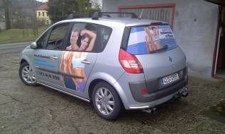 Polep automobilu - trenér fitness